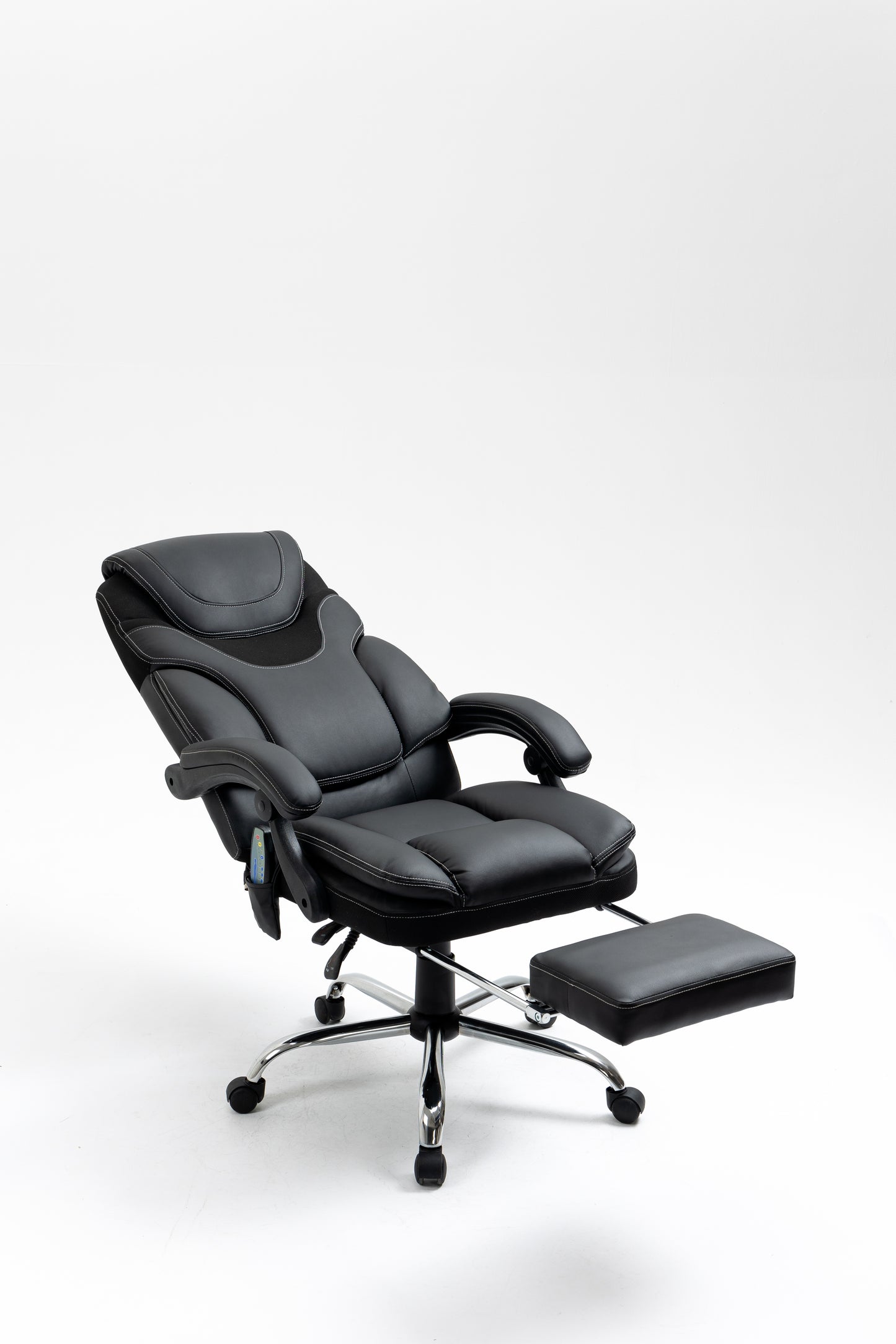 （缺货）Massage Reclining Office Chair with Footrest, High Back Computer Chair Home Desk Ergonomic Executive Office Chair with Armrests, Adjustable Height.