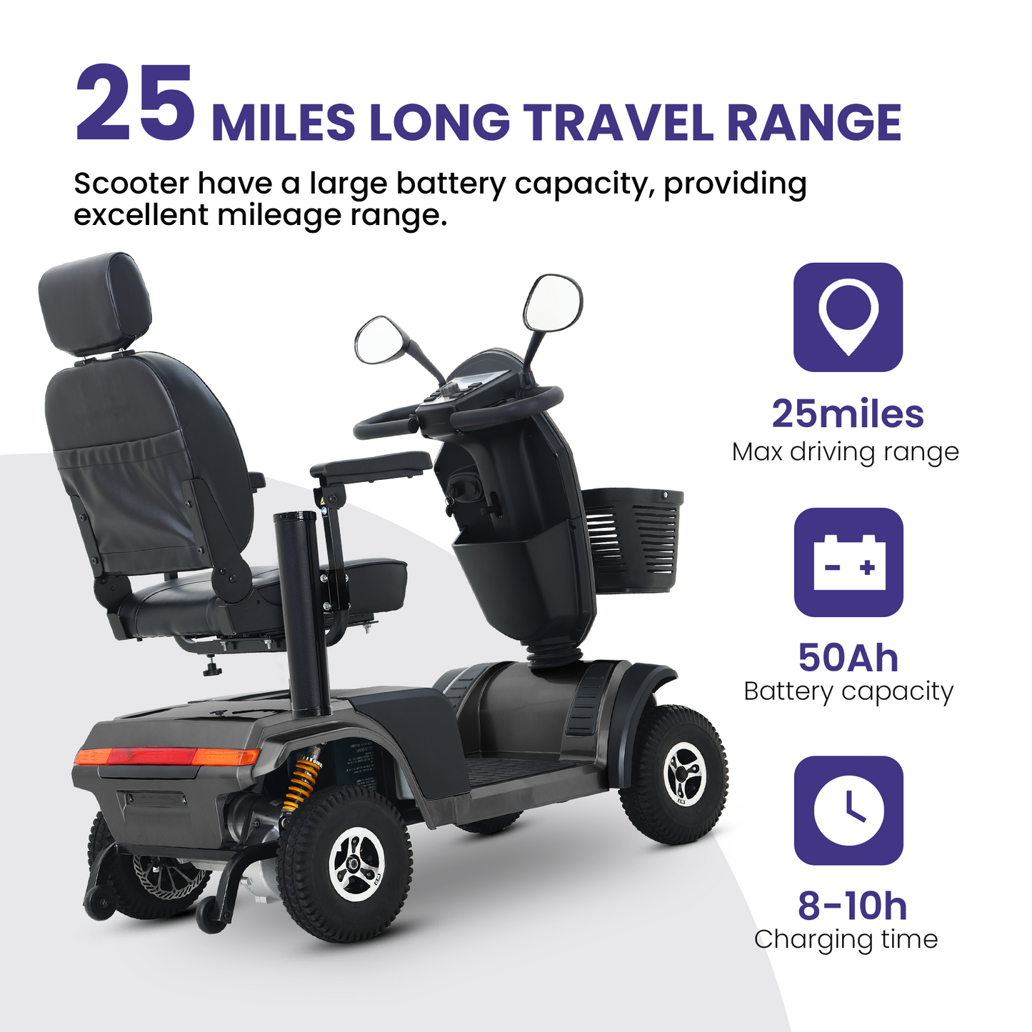 （9.6~9.13补货）S500-BLACK Heavy Duty Mobility Scooter