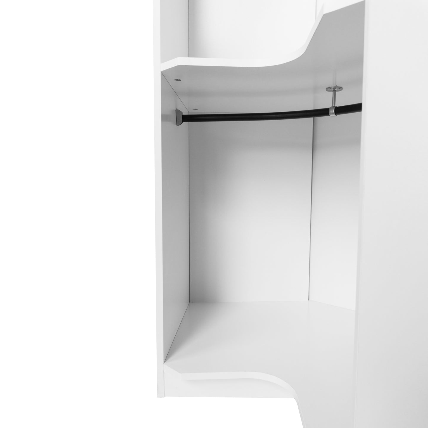 Polygon Corner Wardrobe, White