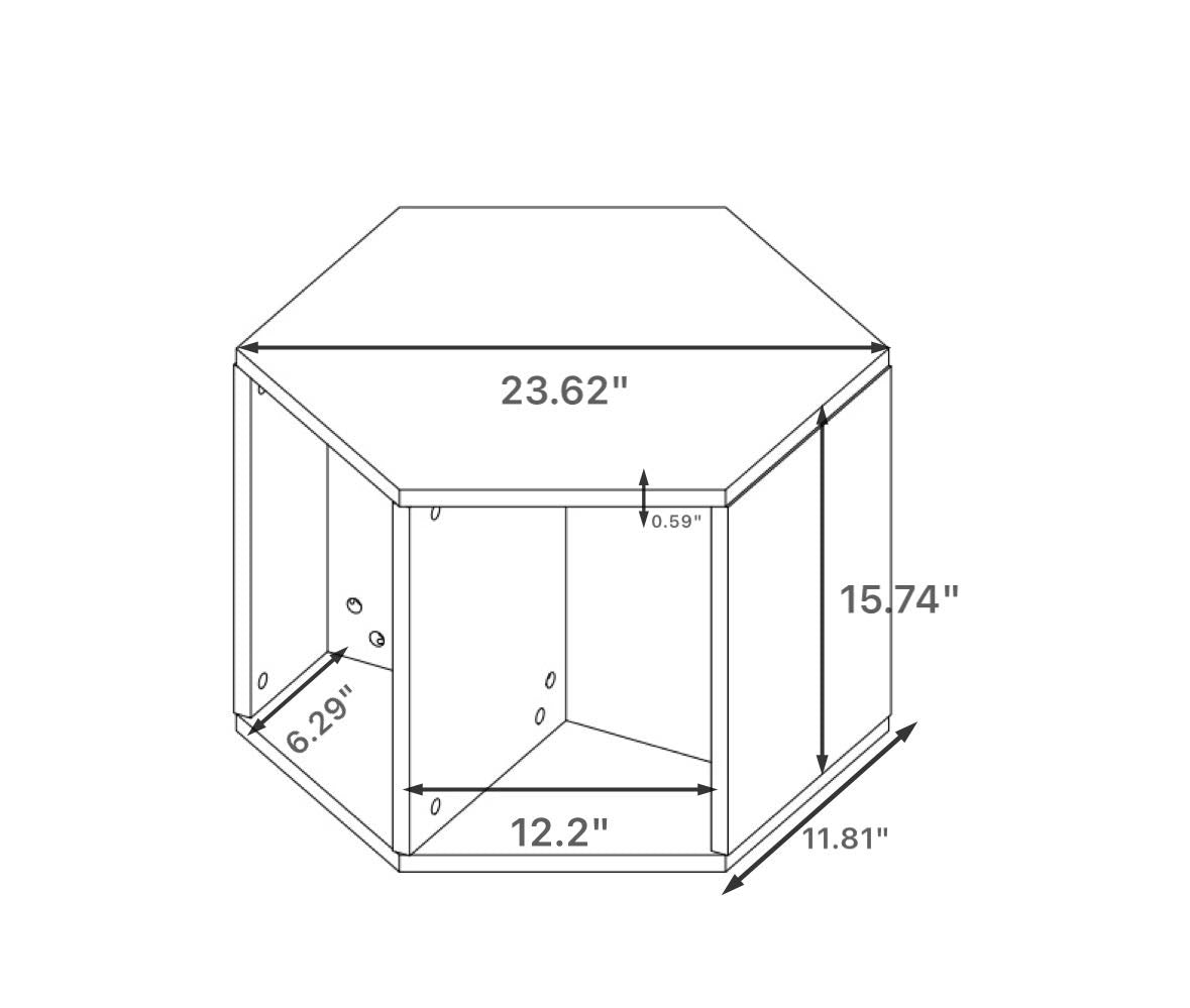 47.24'' Hexagonal Coffee Table Side Table Nightstand Burmese Sumac 2PCS