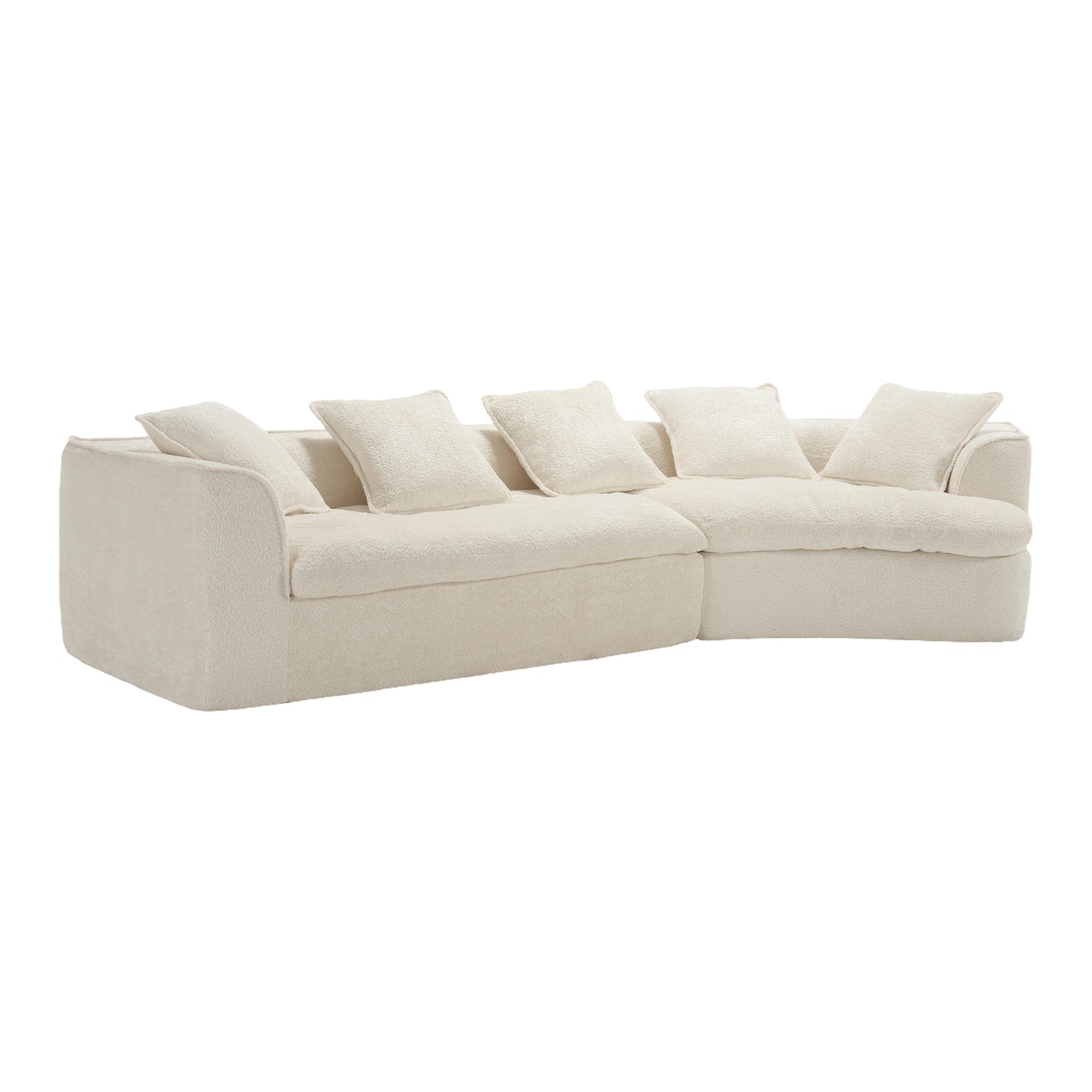 COOLMORE Boucle Sofa 3 Seater for Living Room Oversized Comfy Sofa unique double seat and corner construction for Apartment, Office Left Hand Facing (Beige)