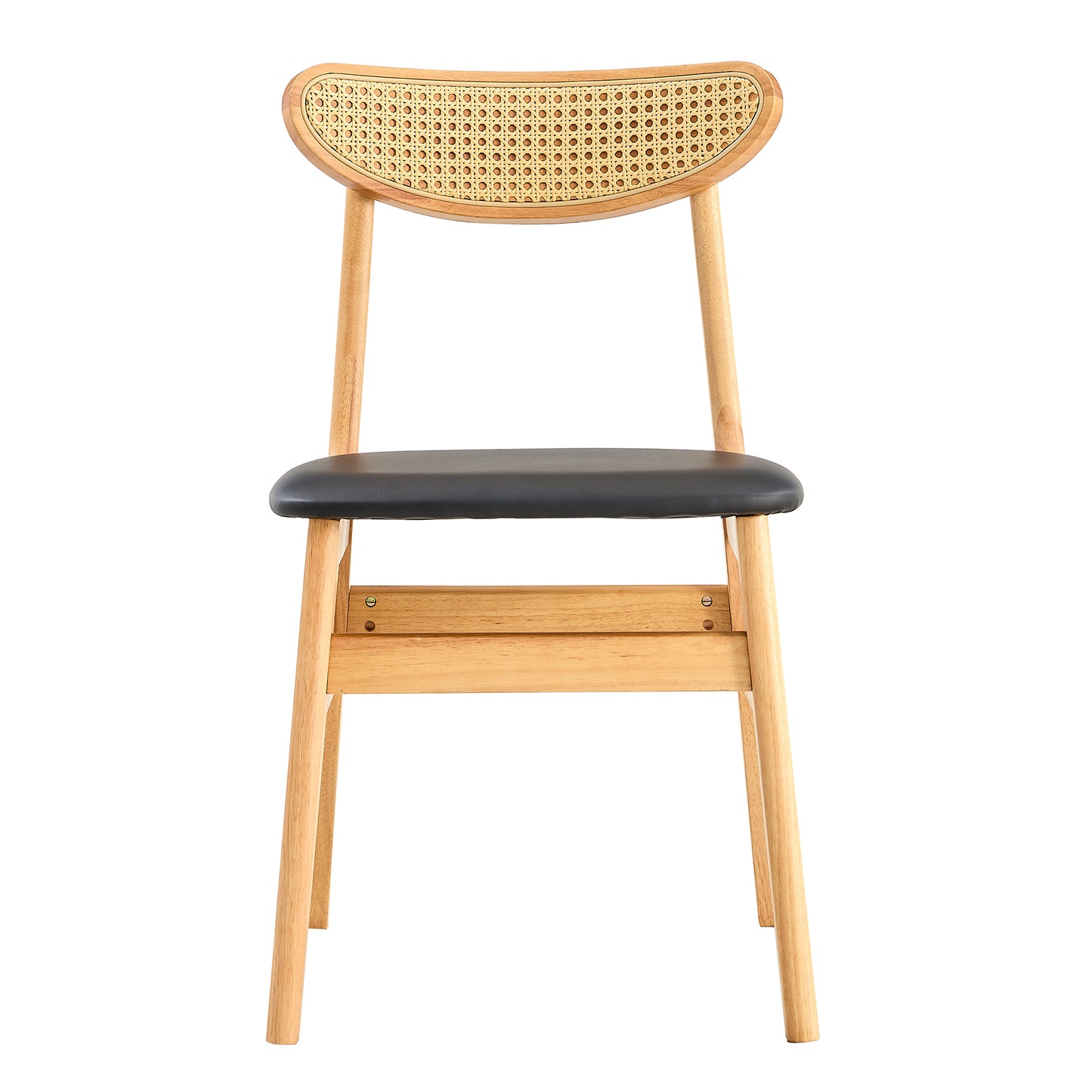 The stylish and durable solid wood dining chair, small curved back, PU cushion, and beautiful shape match perfectly with any room and everyday use