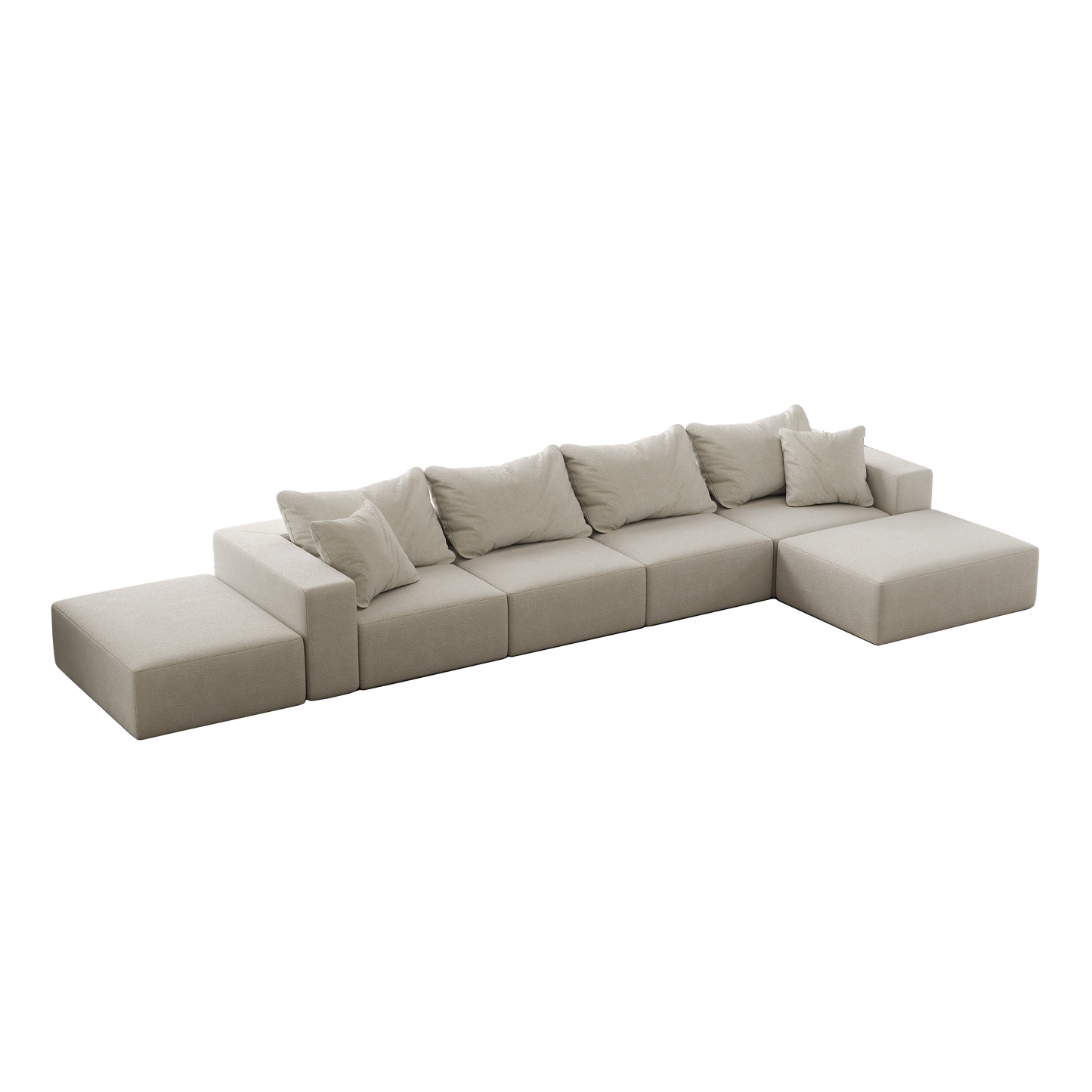 （缺货）Oversized sponge cloud sofa,Modern Upholstered Sectional Sofa Couch Set,Modular 162" L Shaped Sectional Living Room Sofa Set With 6 Pillows,Free Combination Sofa Couch for Living Room,Bedroom