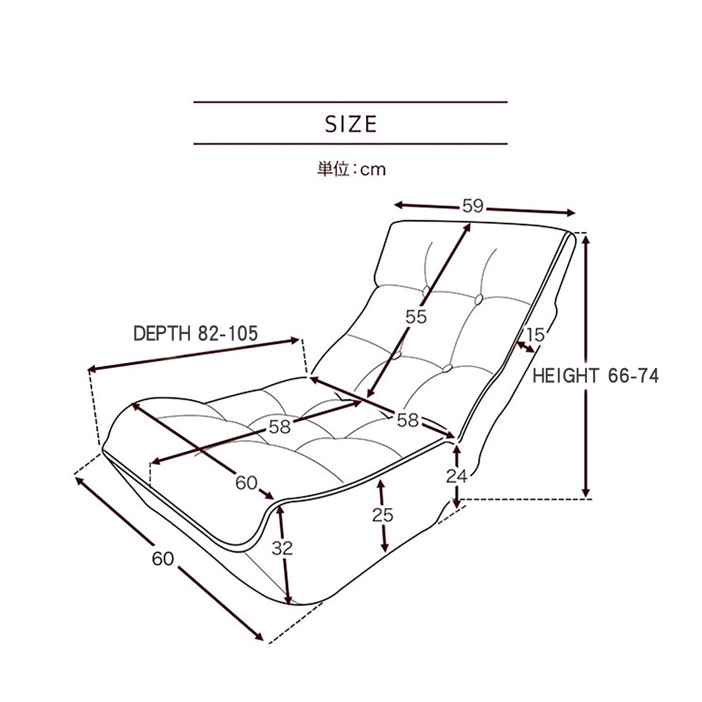 （缺货）Single sofa reclining chair Japanese chair lazy sofa tatami balcony reclining chair leisure sofa adjustable chair