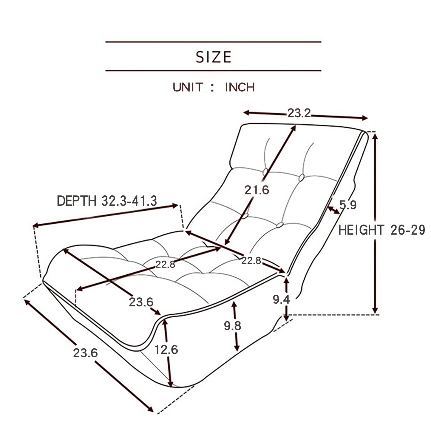 （缺货）Single sofa reclining chair Japanese chair lazy sofa tatami balcony reclining chair leisure sofa adjustable chair