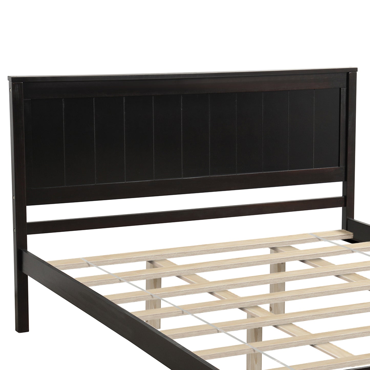 （最后3个）Platform Bed Frame with Headboard, Wood Slat Support, No Box Spring Needed, Queen,Espresso(OLD SKU:WF191420AAP)