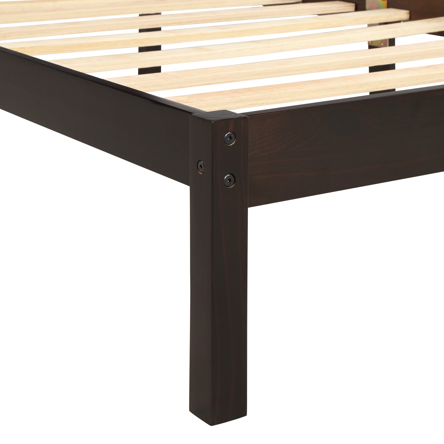 （最后3个）Platform Bed Frame with Headboard, Wood Slat Support, No Box Spring Needed, Queen,Espresso(OLD SKU:WF191420AAP)