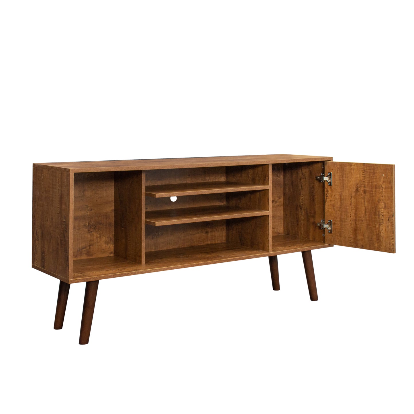 TV Stand Use in Living Room Furniture with 1 storage and 2 shelves Cabinet, high quality particle board,Walnut