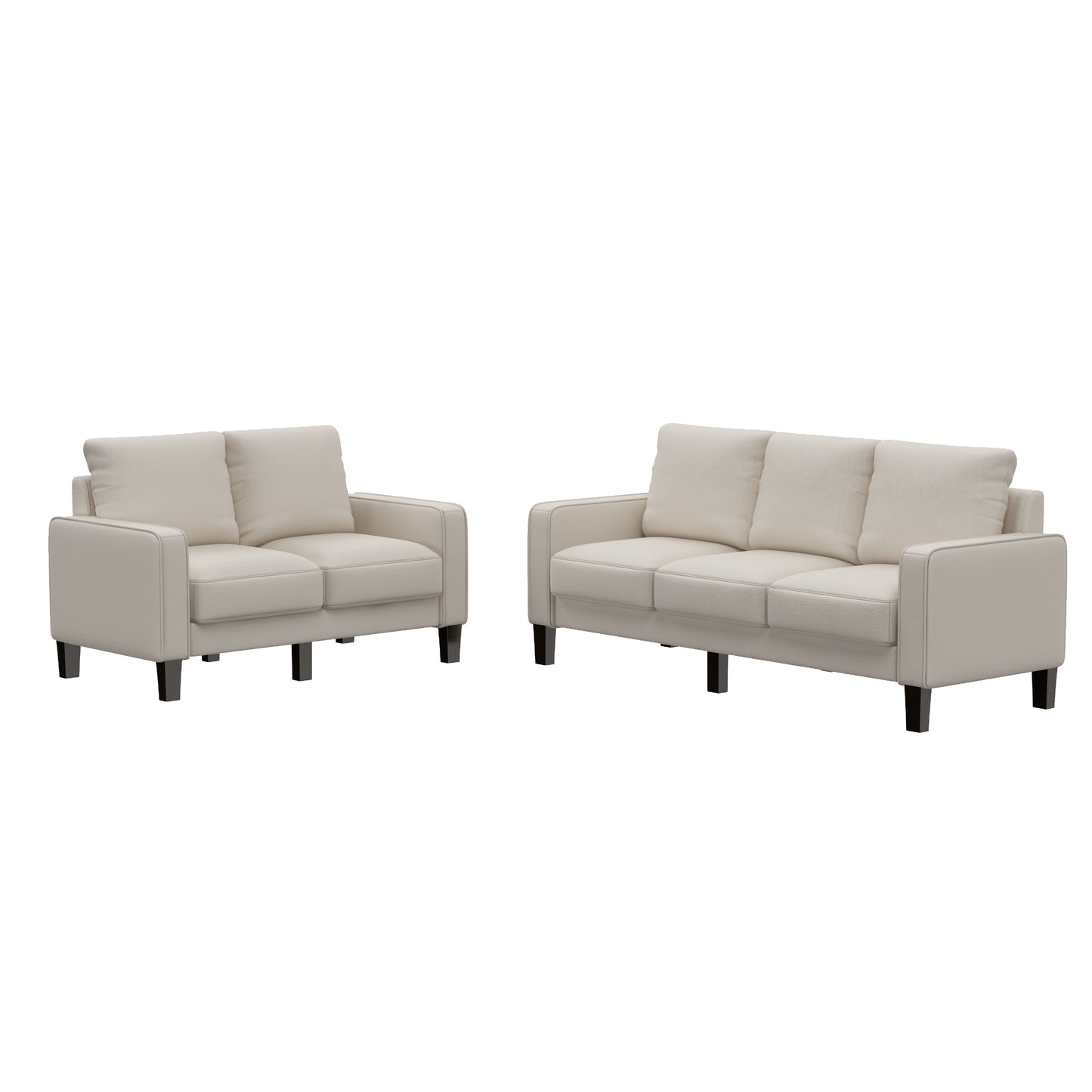 Modern Living Room Furniture Sofa in Beige Fabric 2+3