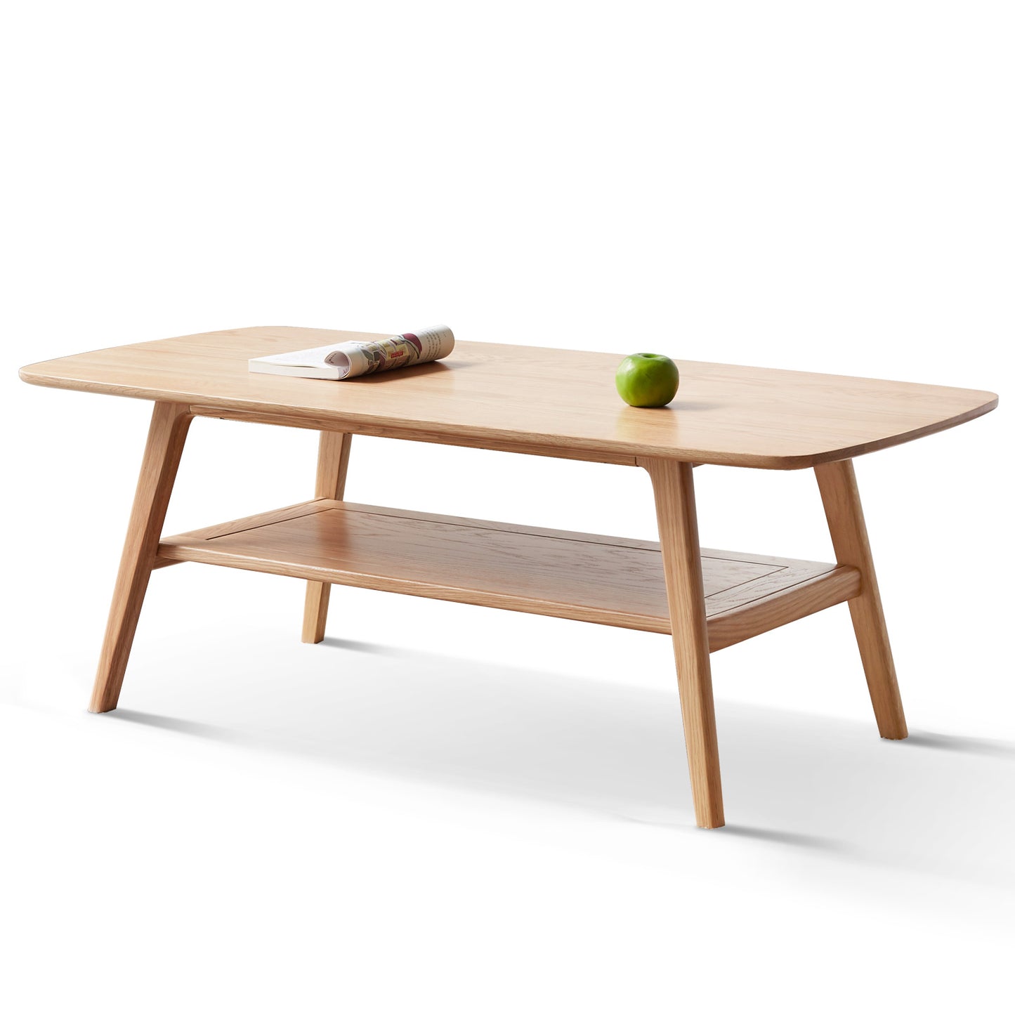 Center table Low Table 100% solid wood Top plate Desk Coffee table Width 100 x Depth 50 x Height 44 cm Study desk Work from home Easy to assemble Natural wood with storage shelf Natural writing desk