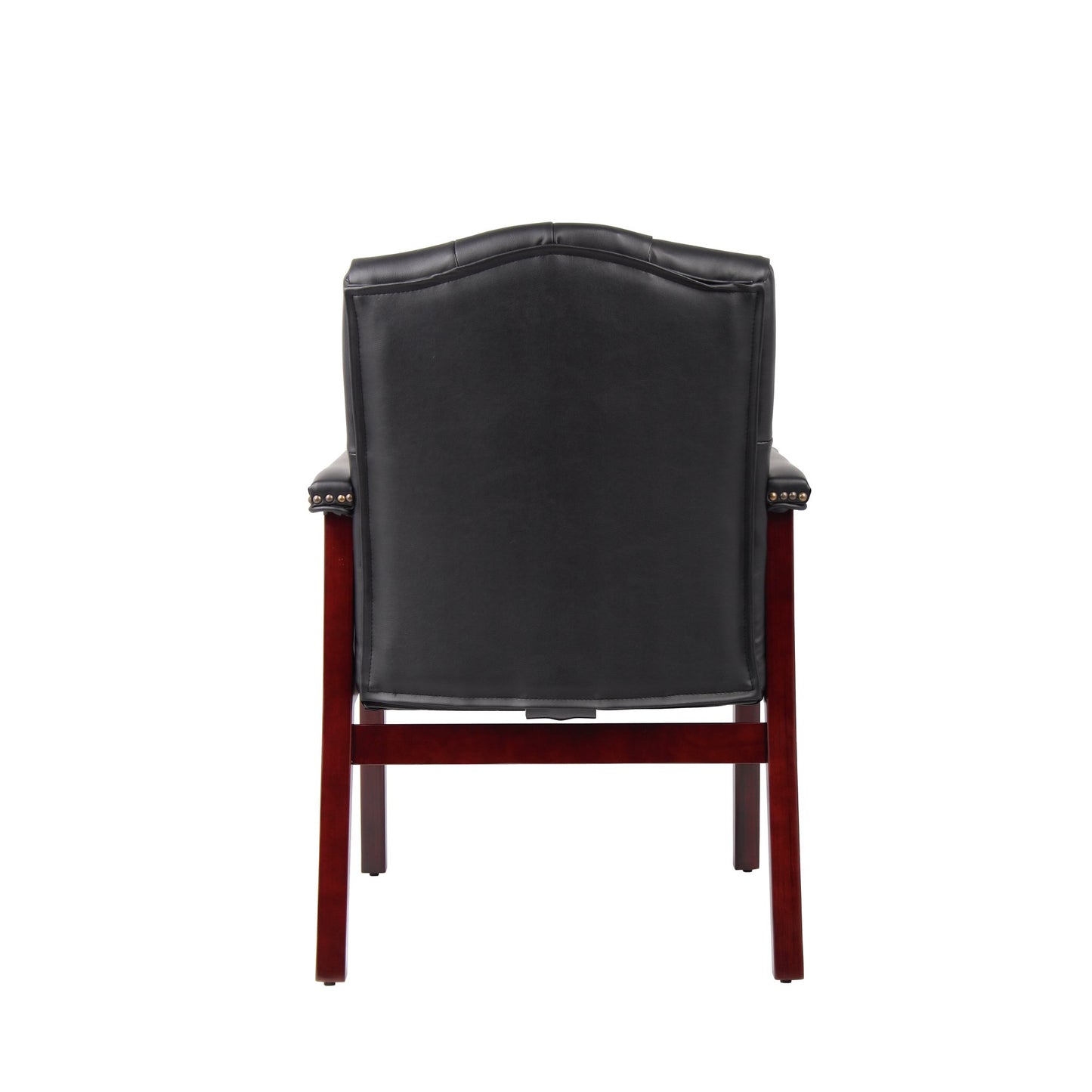 Leather Reception Guest Chairs W/Padded Seat and Arms Ergonomic Mid-Back Office Executive Side Chair for Meeting Waiting Room Conference Office Guest Chairs,Black