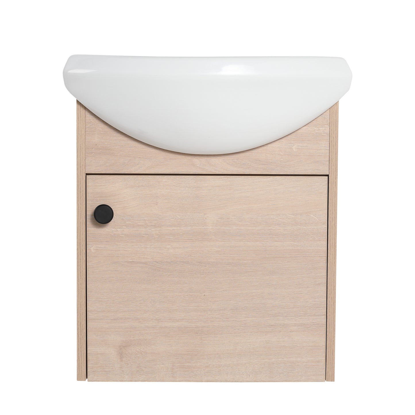 Small Size 18 Inch Bathroom Vanity With Ceramic Sink,Wall Mounting Design(KD-PACKING)-G-BVB02318PLO