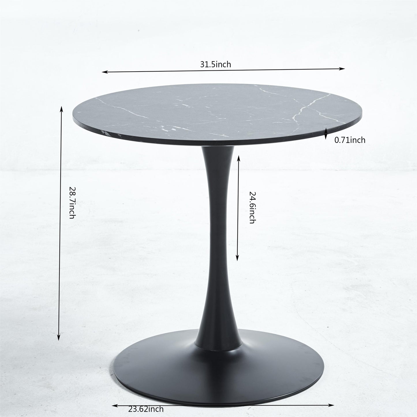 Tulip Special Dining Table,BLACK marble color top,MDF Dining Table , Kitchen Table,exective desk