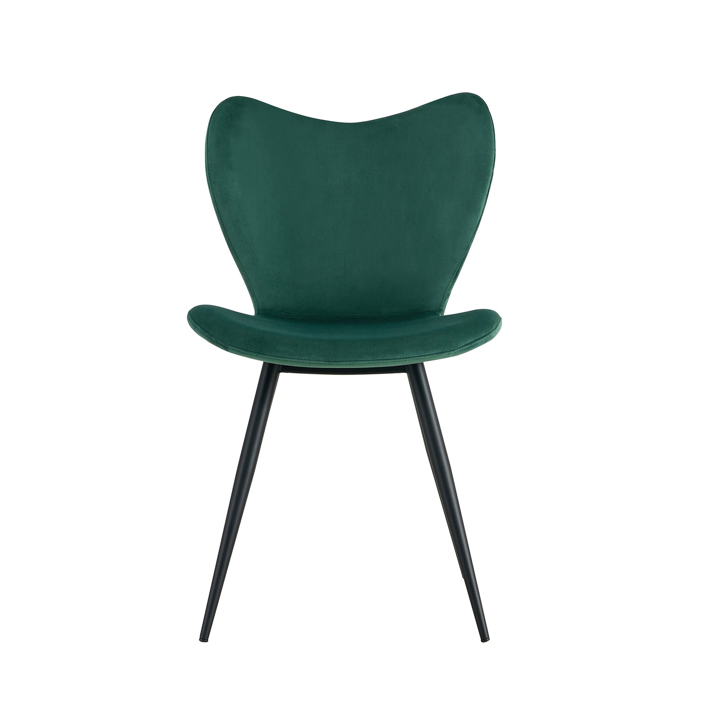 （最后3个库存）Dining chairs set of 2, Dark Green velvet Chair modern kitchen chair with metal leg