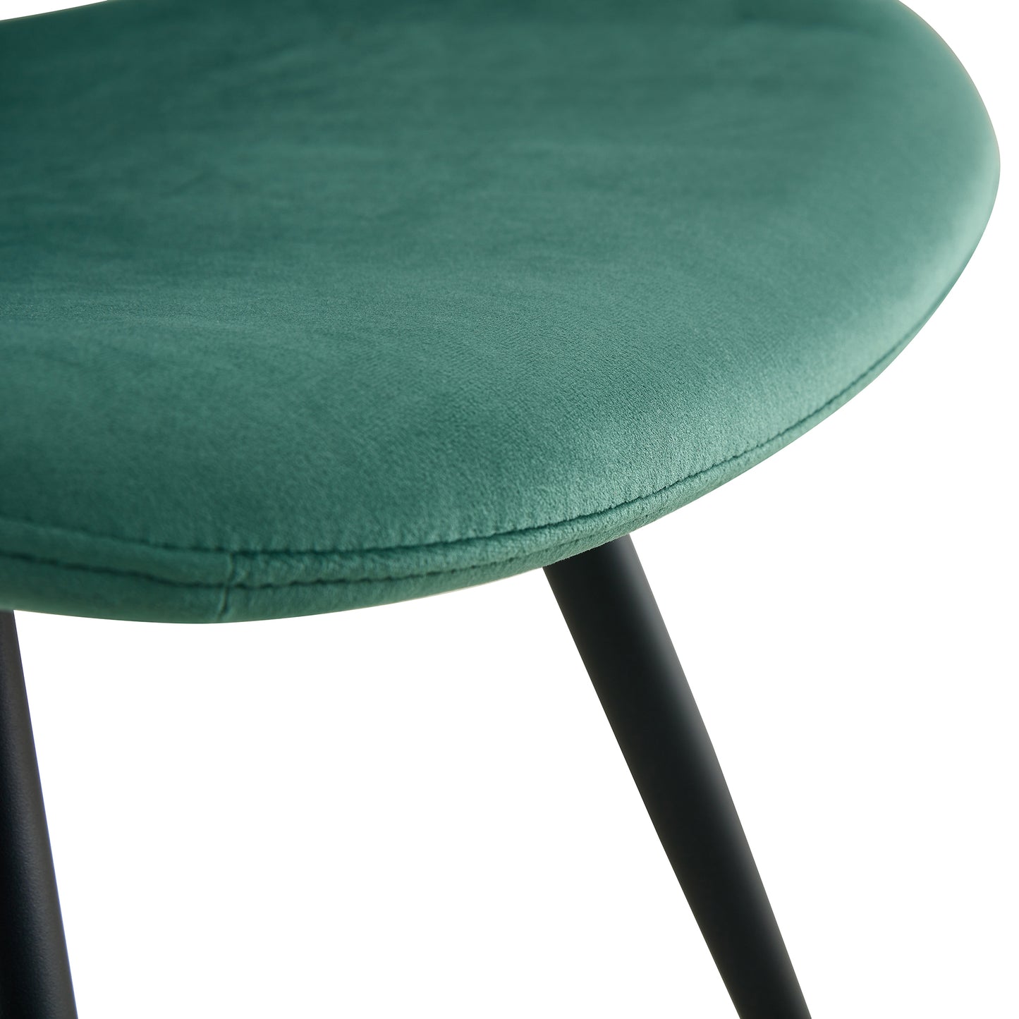 （最后3个库存）Dining chairs set of 2, Dark Green velvet Chair modern kitchen chair with metal leg