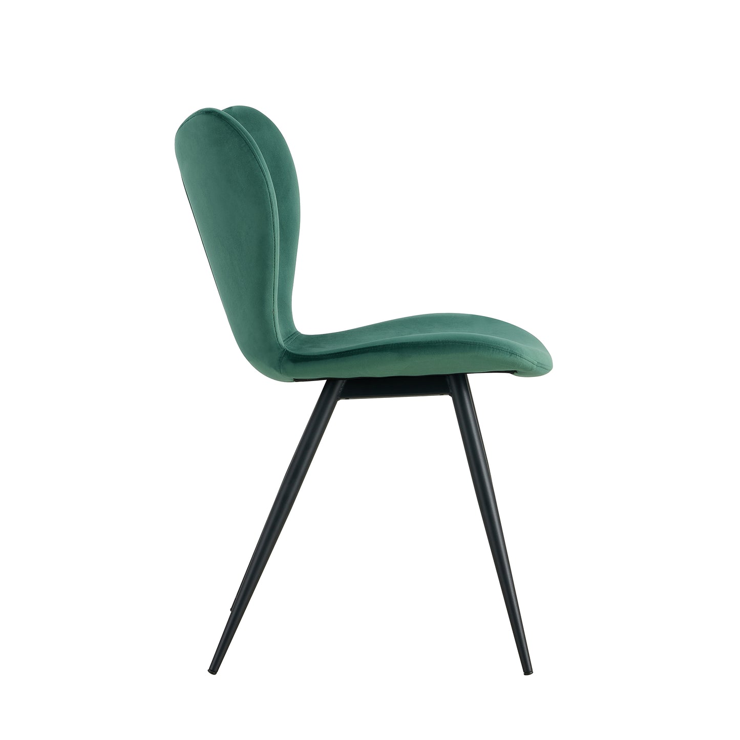 （最后3个库存）Dining chairs set of 2, Dark Green velvet Chair modern kitchen chair with metal leg