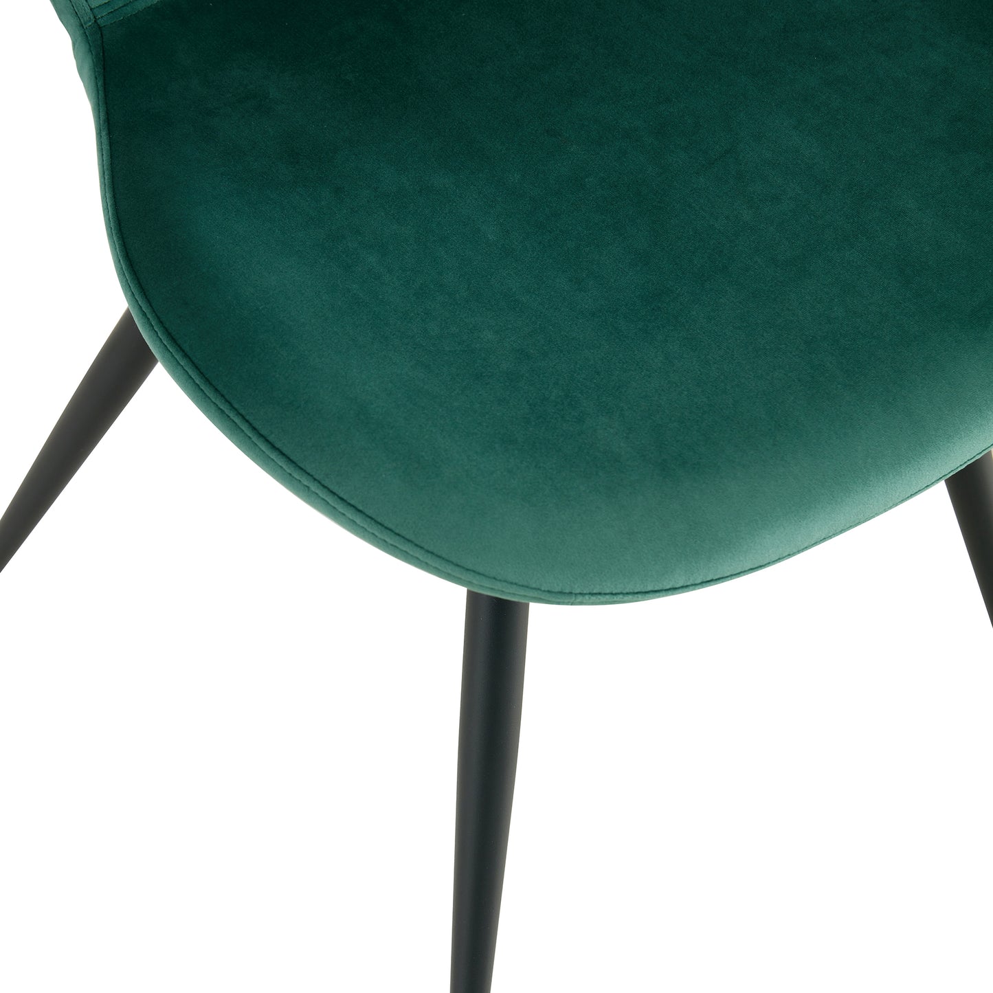 （最后3个库存）Dining chairs set of 2, Dark Green velvet Chair modern kitchen chair with metal leg