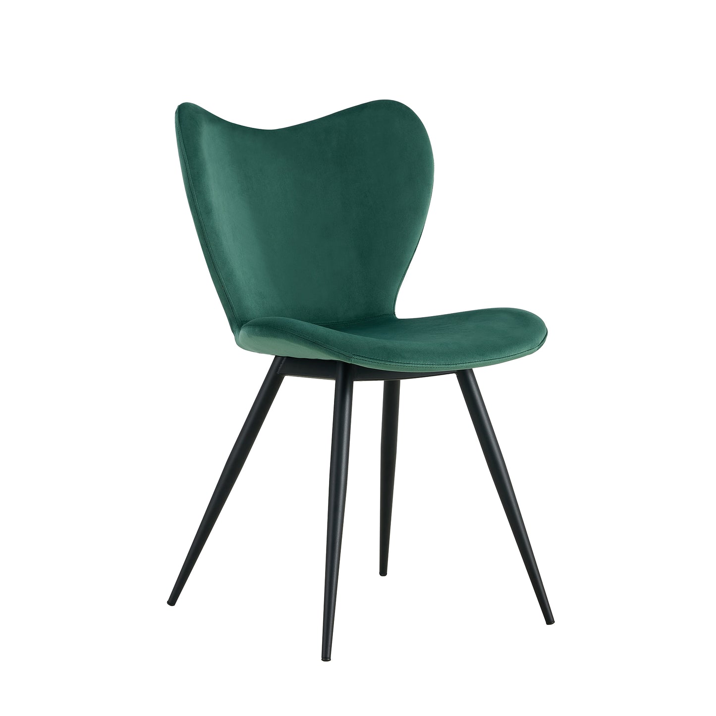 （最后3个库存）Dining chairs set of 2, Dark Green velvet Chair modern kitchen chair with metal leg