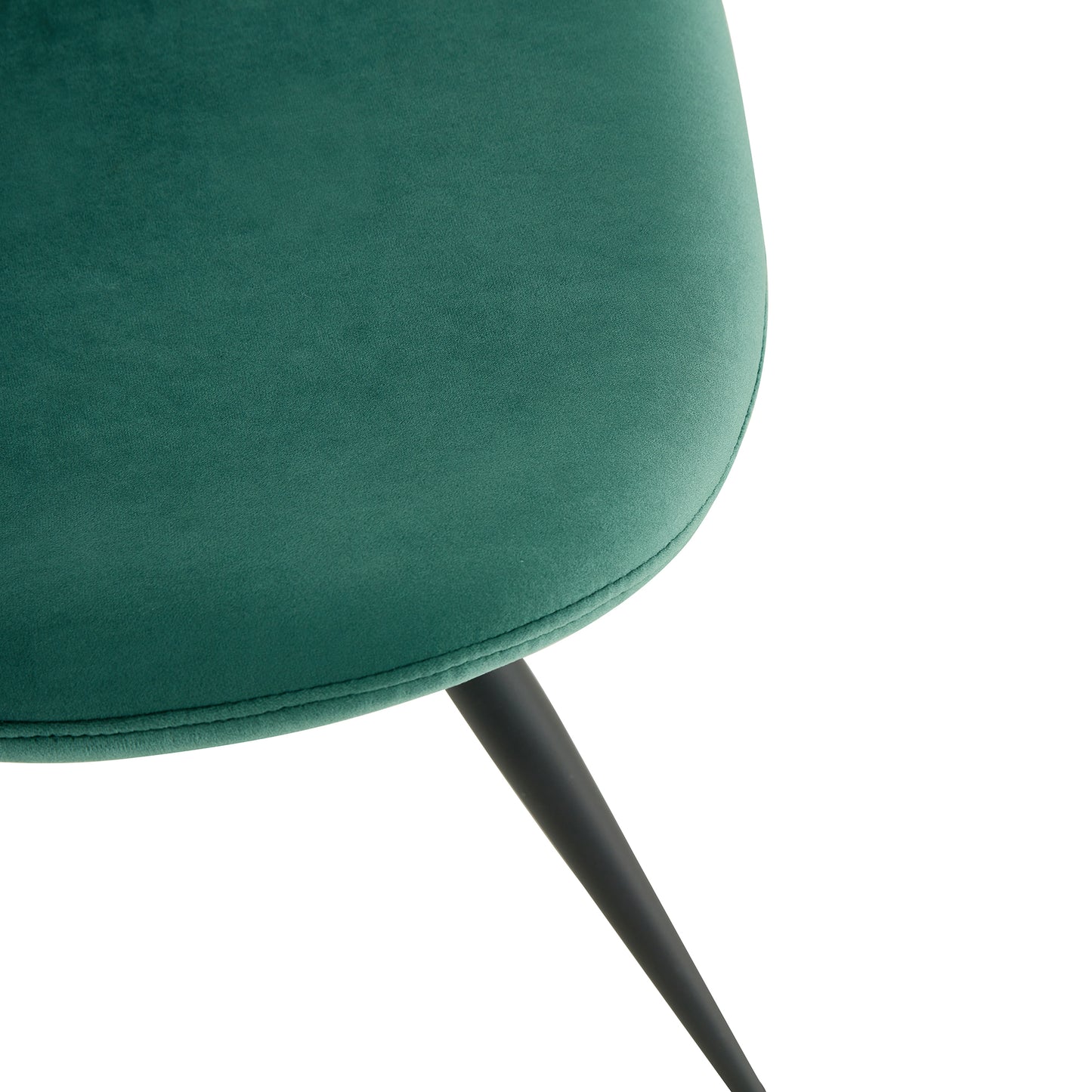 （最后3个库存）Dining chairs set of 2, Dark Green velvet Chair modern kitchen chair with metal leg