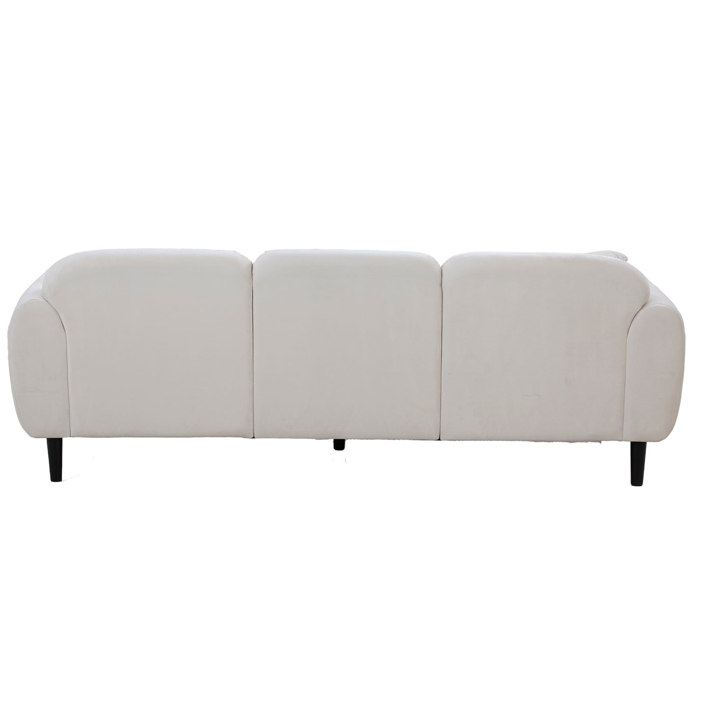 （最后3个库存）Mid Century Modern 3 seater Couch Velveteen sofa with solid wood leg for Living Room, bedroom, livingroom Beige