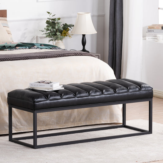 （缺货）Metal Base Upholstered Bench for Bedroom for Entryway