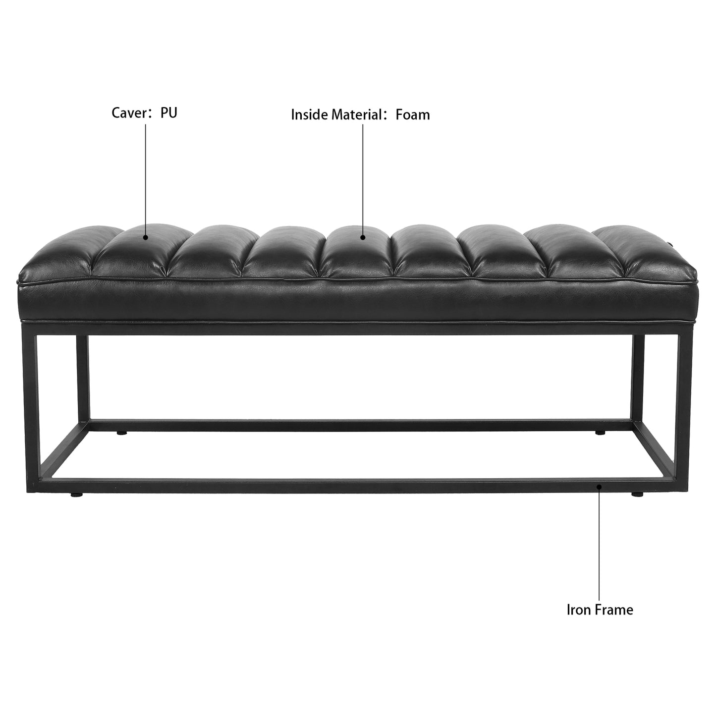 （缺货）Metal Base Upholstered Bench for Bedroom for Entryway