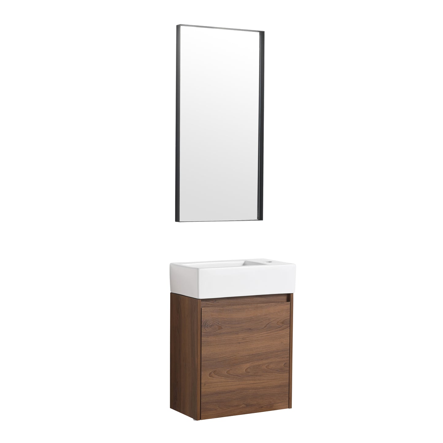 18 Inch Floating Small Bathroom Vanity With Single Sink, Suitable For Small Bathroom-BVB03018BRE