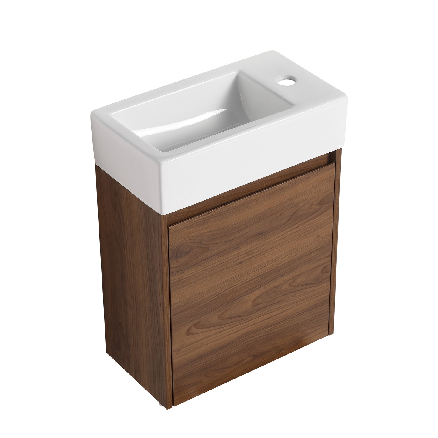 18 Inch Floating Small Bathroom Vanity With Single Sink, Suitable For Small Bathroom-BVB03018BRE