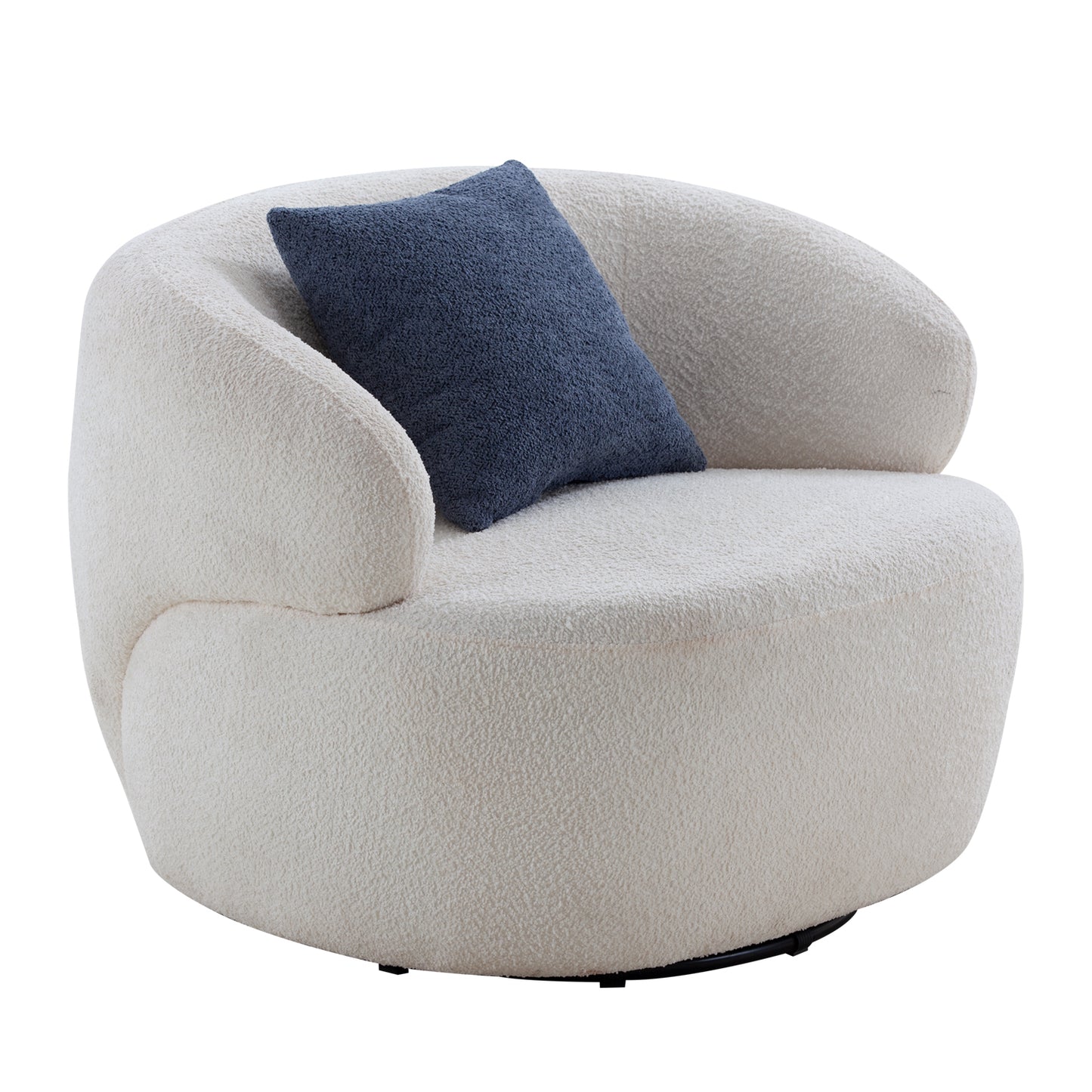 Swivel Barrel Chair Living Room, Single Chair for Small Space Comfy Round Sofa Chair Boucle Accent Chair Circle Sherpa, Arm Chair Reading Room Chair Lounge Chair Bedroom Club (Beige)