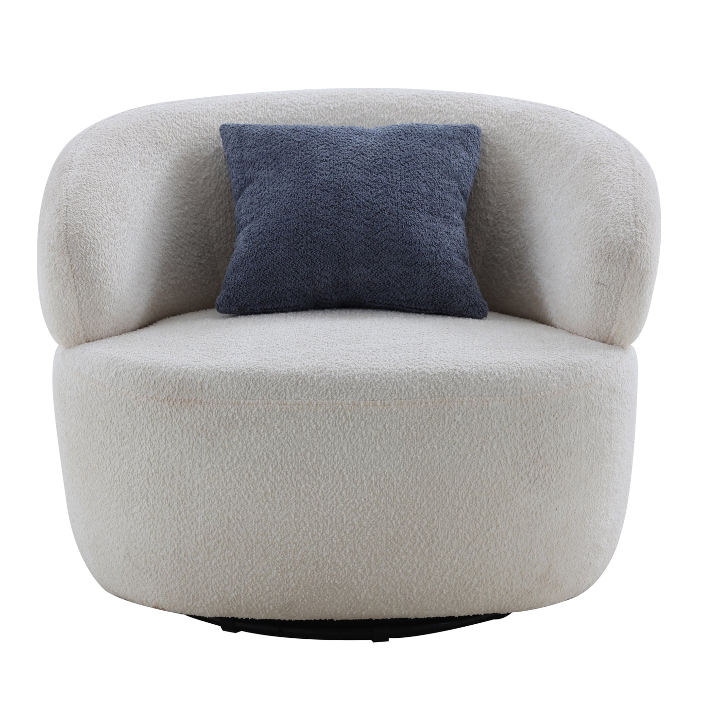 Swivel Barrel Chair Living Room, Single Chair for Small Space Comfy Round Sofa Chair Boucle Accent Chair Circle Sherpa, Arm Chair Reading Room Chair Lounge Chair Bedroom Club (Beige)