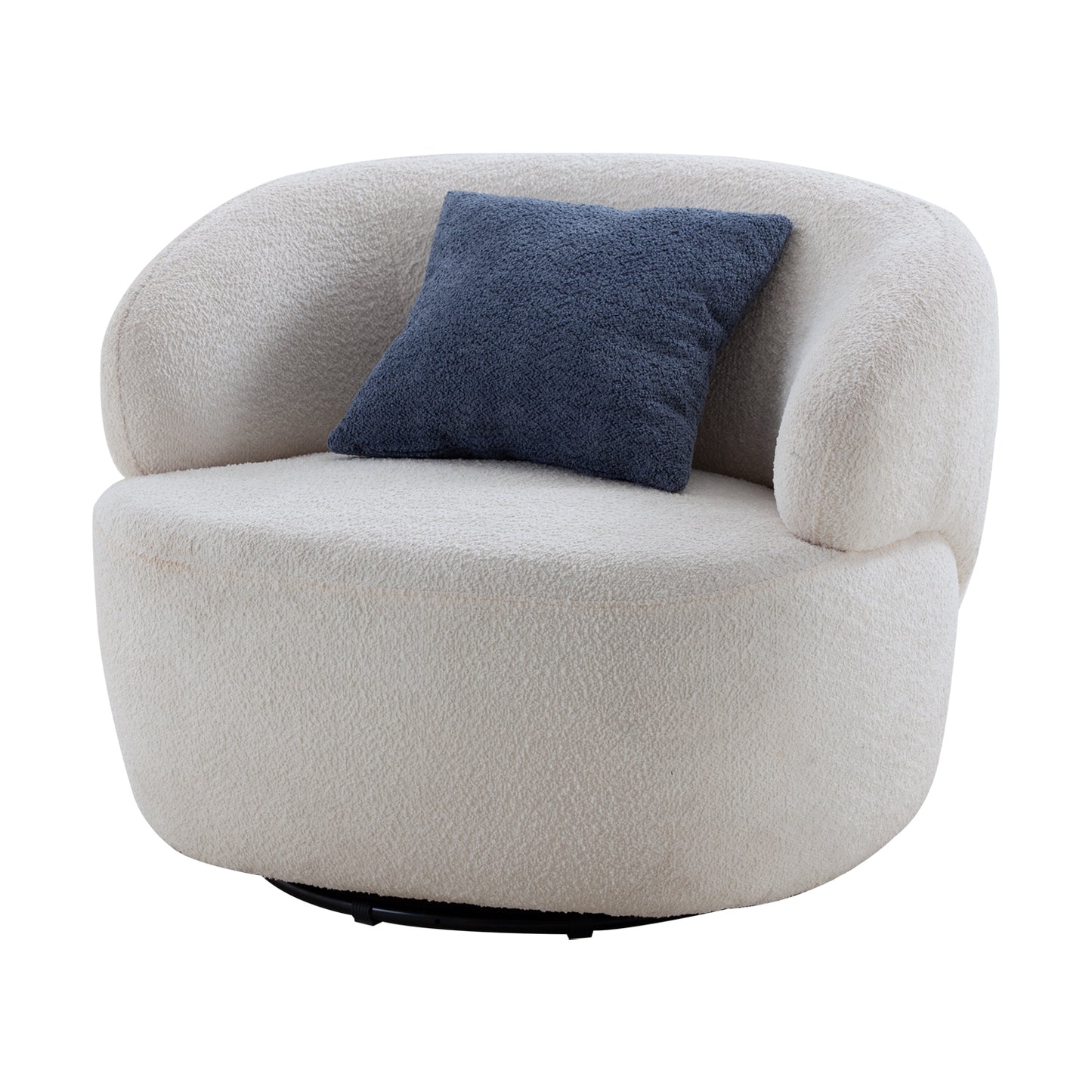 Swivel Barrel Chair Living Room, Single Chair for Small Space Comfy Round Sofa Chair Boucle Accent Chair Circle Sherpa, Arm Chair Reading Room Chair Lounge Chair Bedroom Club (Beige)