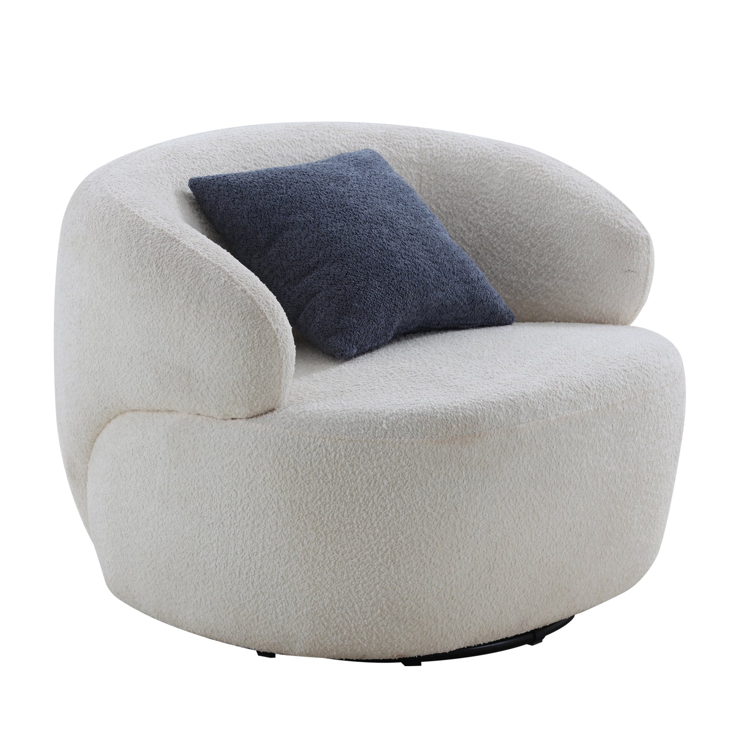 Swivel Barrel Chair Living Room, Single Chair for Small Space Comfy Round Sofa Chair Boucle Accent Chair Circle Sherpa, Arm Chair Reading Room Chair Lounge Chair Bedroom Club (Beige)