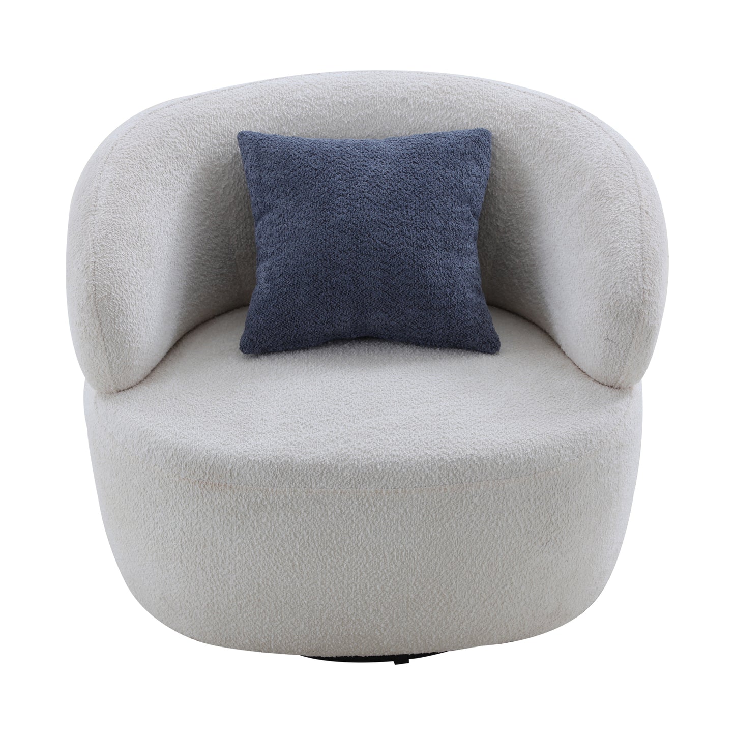 Swivel Barrel Chair Living Room, Single Chair for Small Space Comfy Round Sofa Chair Boucle Accent Chair Circle Sherpa, Arm Chair Reading Room Chair Lounge Chair Bedroom Club (Beige)