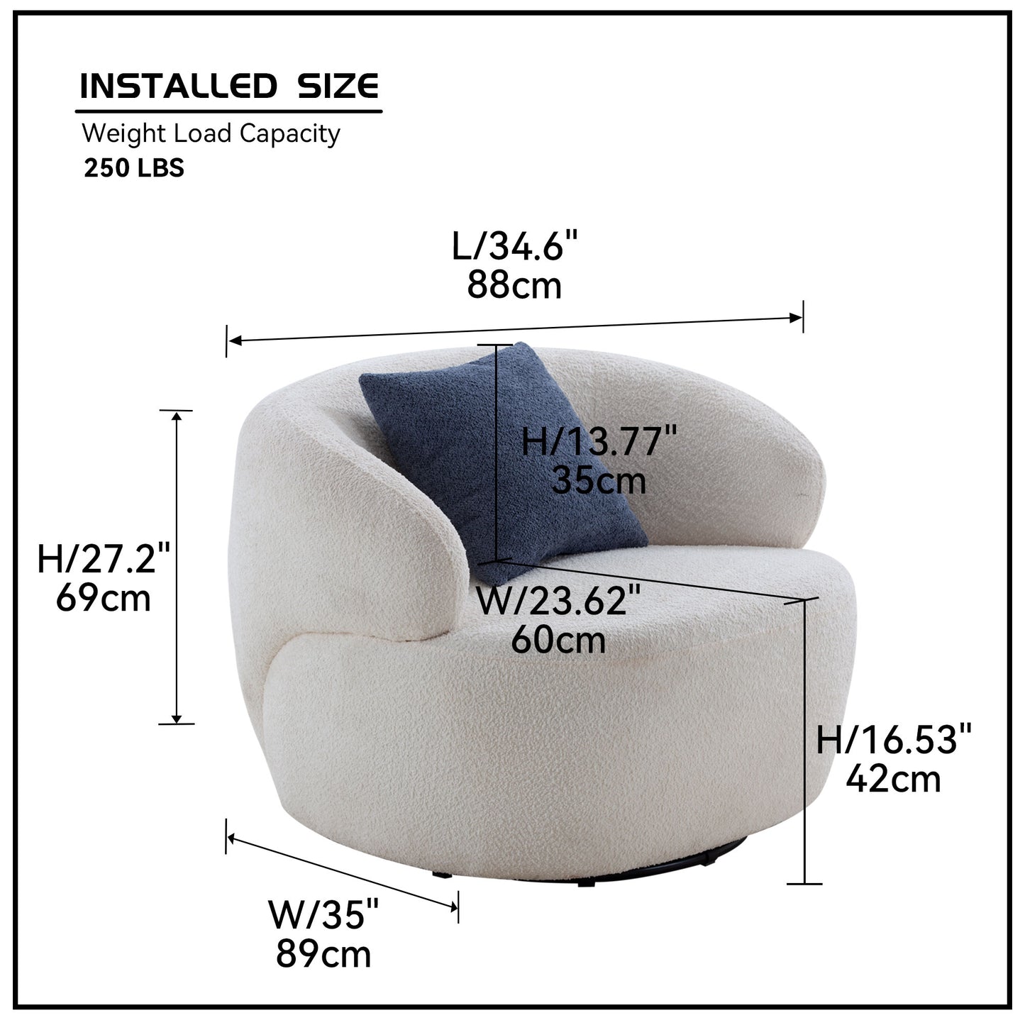 Swivel Barrel Chair Living Room, Single Chair for Small Space Comfy Round Sofa Chair Boucle Accent Chair Circle Sherpa, Arm Chair Reading Room Chair Lounge Chair Bedroom Club (Beige)