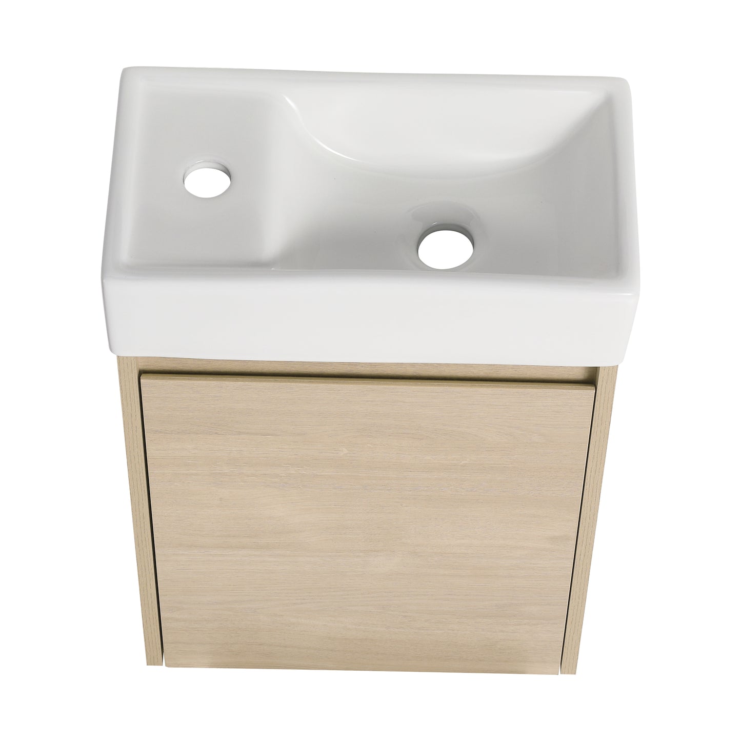 16 Inch Floating Bathroom Vanity With Single Sink,Soft Closing Doors, Suitable For Small Bathrooms-BVC03318PLO