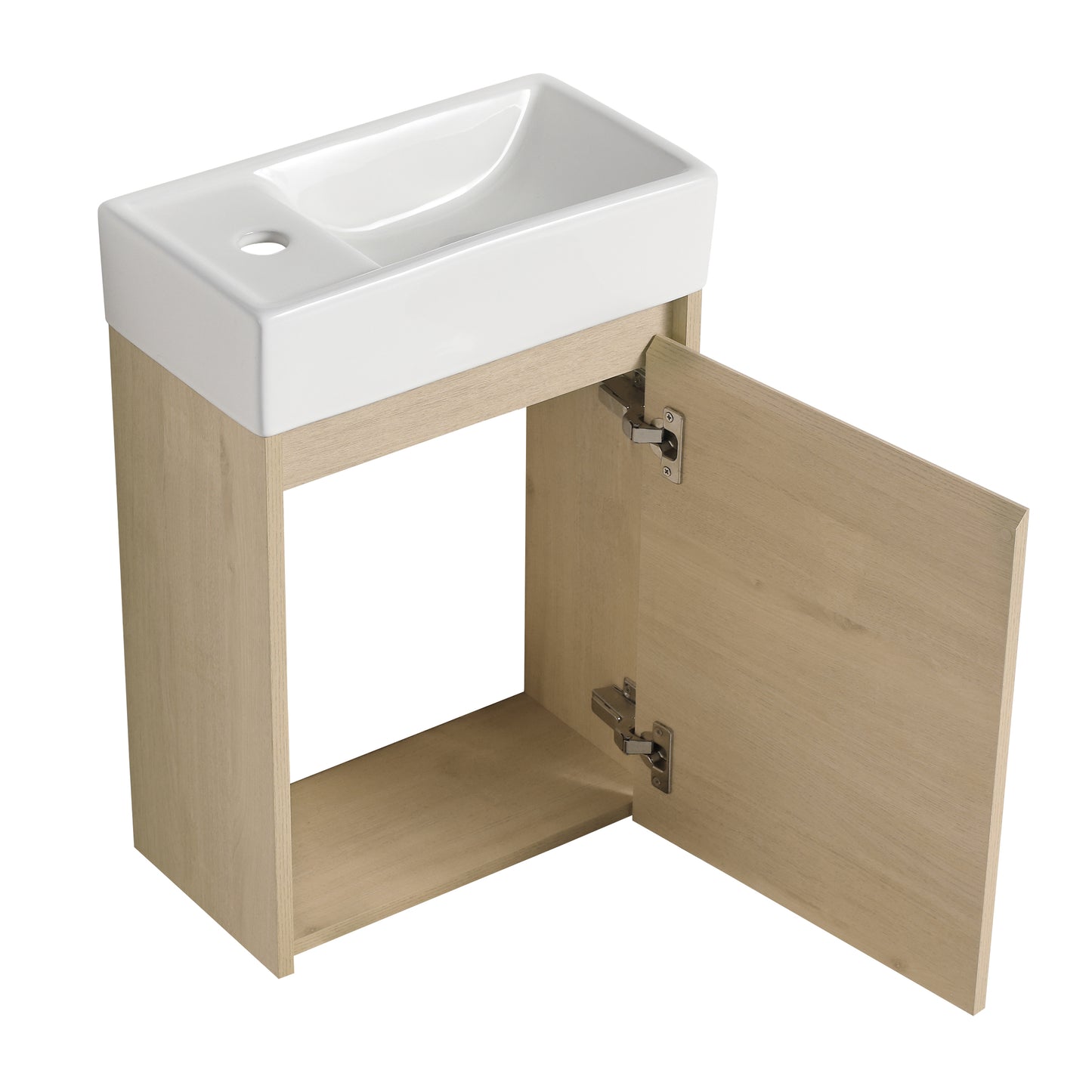 16 Inch Floating Bathroom Vanity With Single Sink,Soft Closing Doors, Suitable For Small Bathrooms-BVC03318PLO