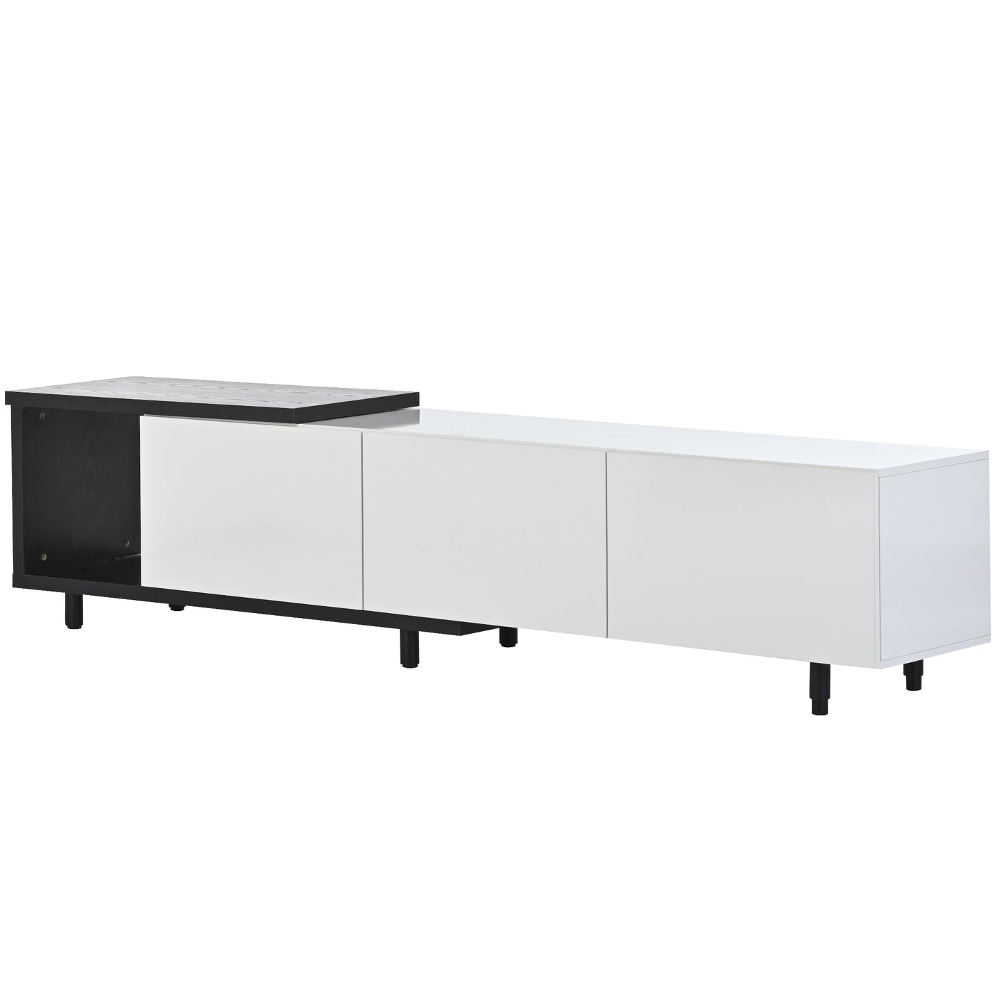 （缺货）U-Can Modern ,Stylish TV Stand TV Cabinet for 80+inch TV, White