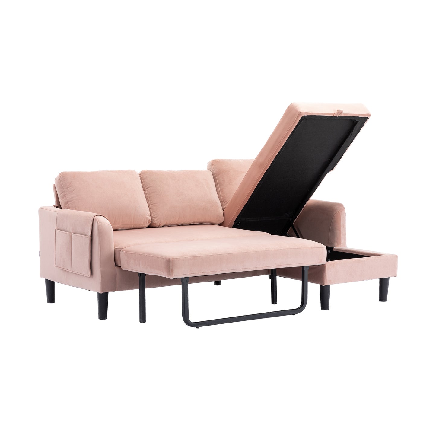 （缺货）UNITED WE WIN Sectional Sofa Reversible Sectional Sleeper Sectional Sofa with Storage Chaise