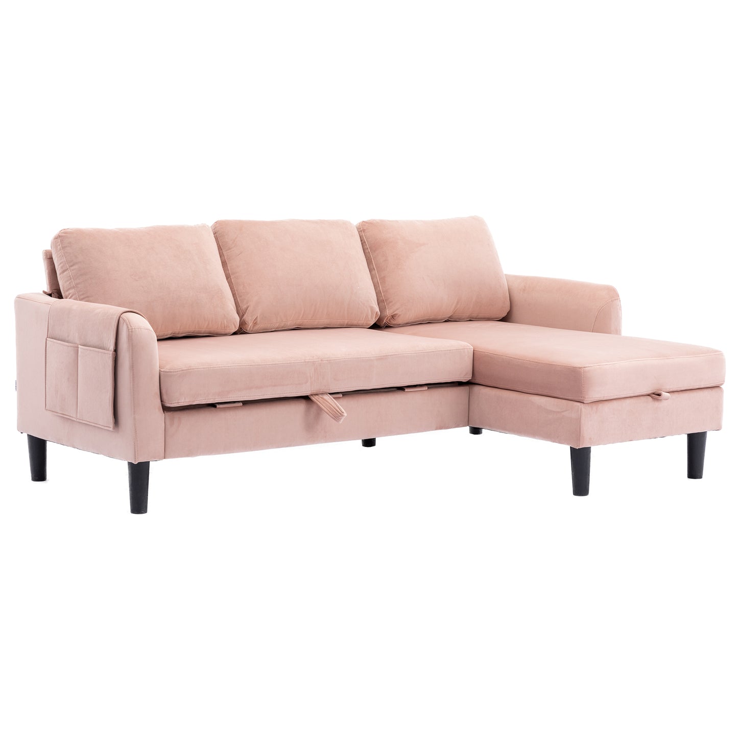 （缺货）UNITED WE WIN Sectional Sofa Reversible Sectional Sleeper Sectional Sofa with Storage Chaise