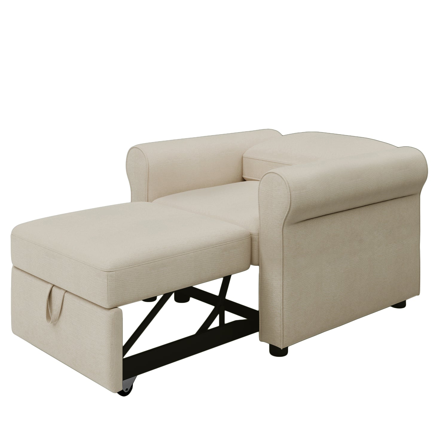 （预计1.17-1.24到货）3-in-1 Sofa Bed Chair, Convertible Sleeper Chair Bed,Adjust Backrest Into a Sofa,Lounger Chair,Single Bed,Modern Chair Bed Sleeper for Adults,Beige