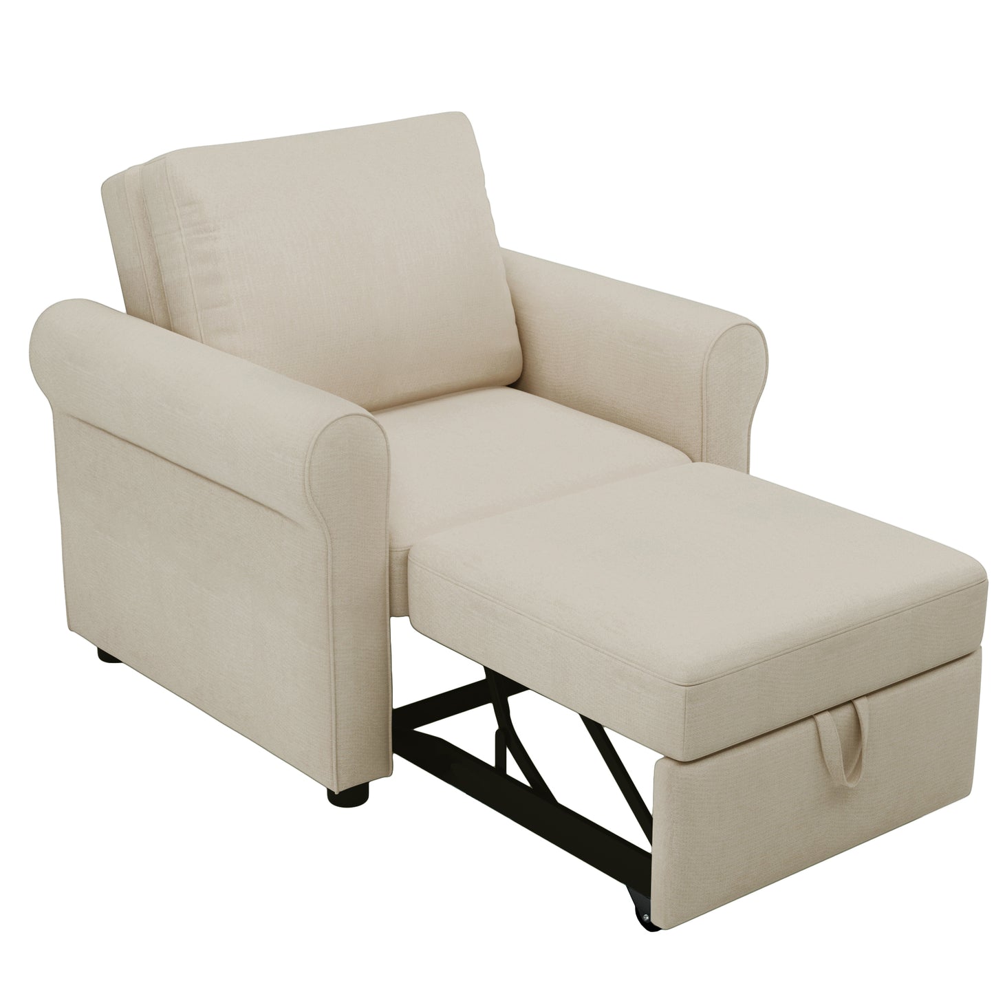 （预计1.17-1.24到货）3-in-1 Sofa Bed Chair, Convertible Sleeper Chair Bed,Adjust Backrest Into a Sofa,Lounger Chair,Single Bed,Modern Chair Bed Sleeper for Adults,Beige