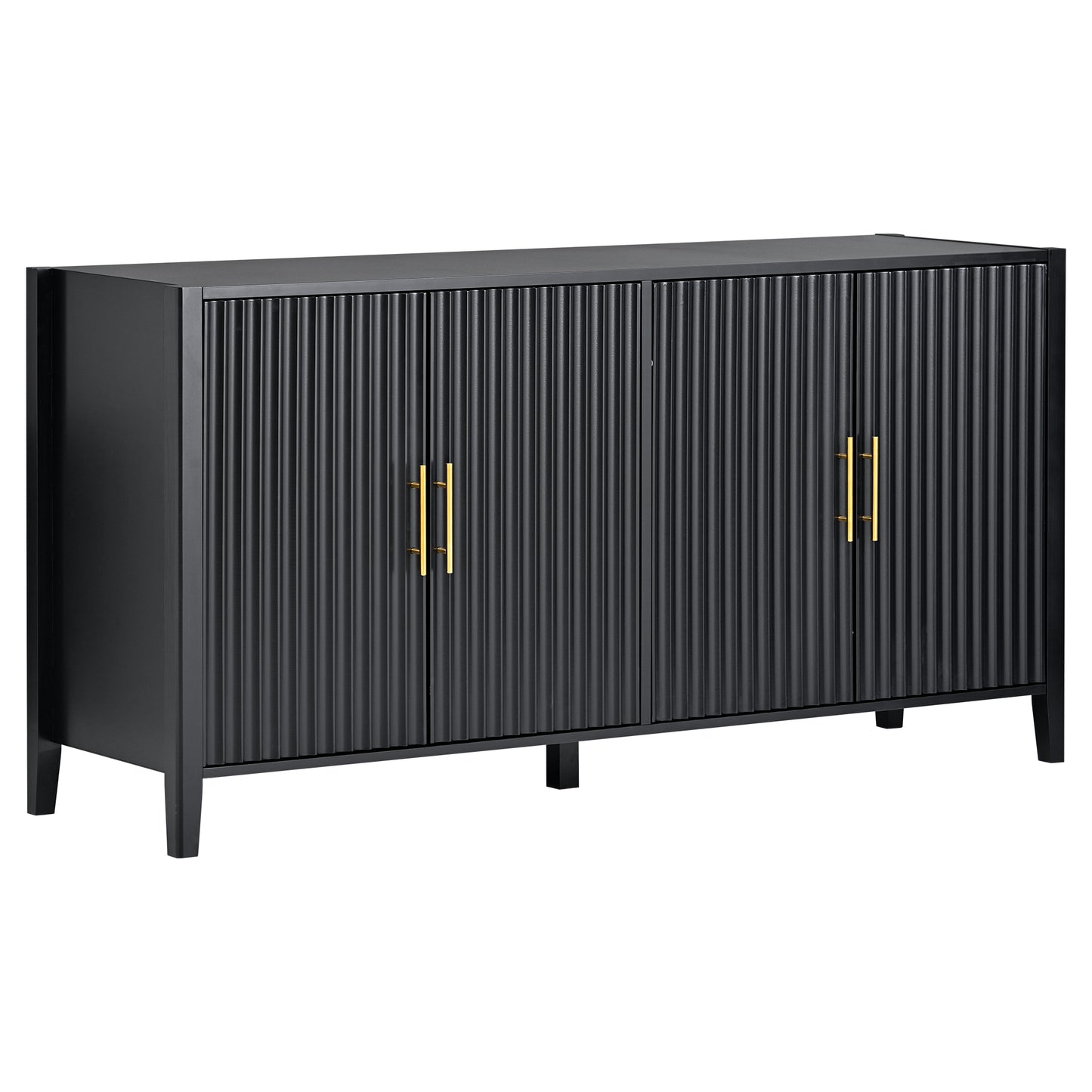 U-Style Accent Storage Cabinet Sideboard Wooden Cabinet with Metal Handles for Hallway, Entryway, Living Room