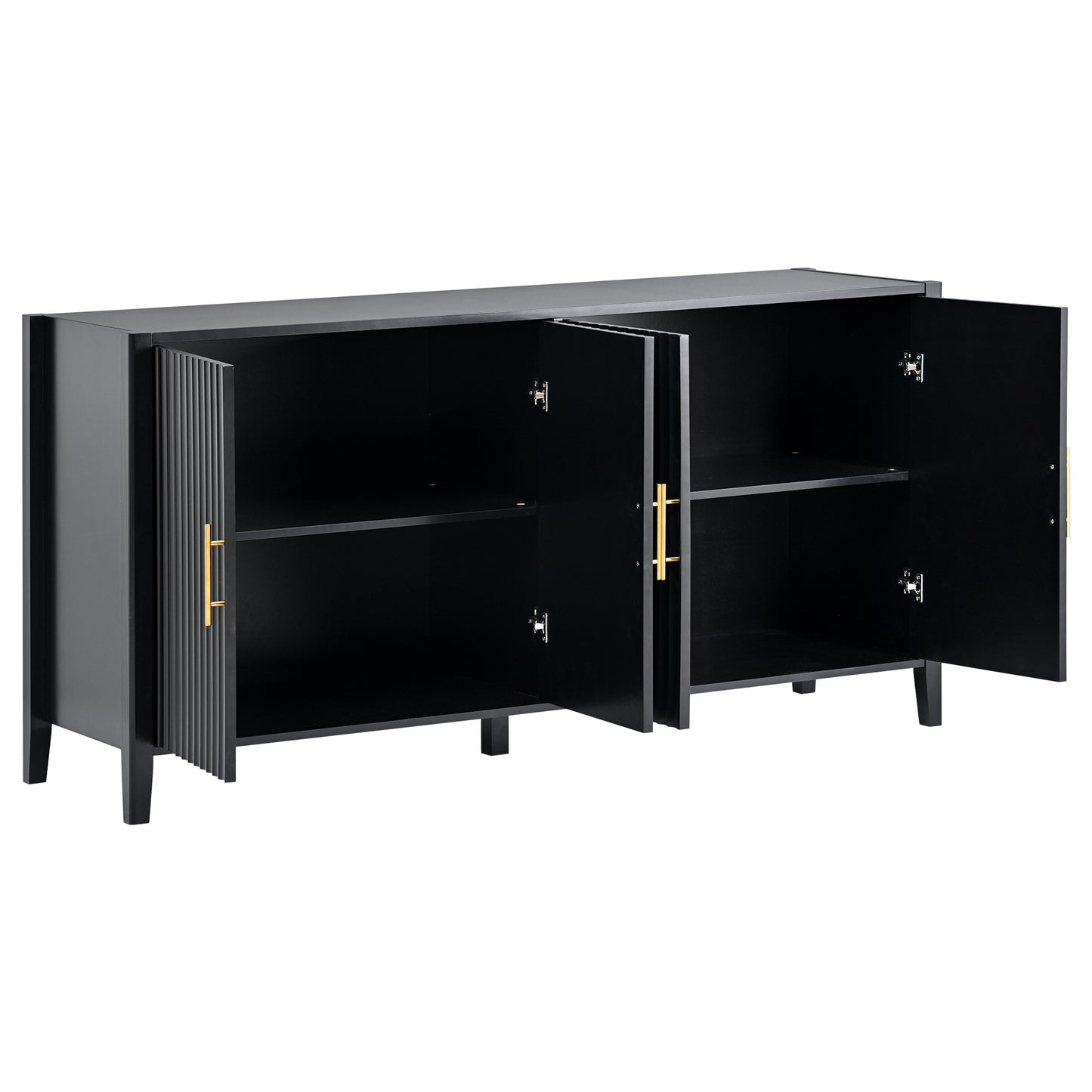 U-Style Accent Storage Cabinet Sideboard Wooden Cabinet with Metal Handles for Hallway, Entryway, Living Room