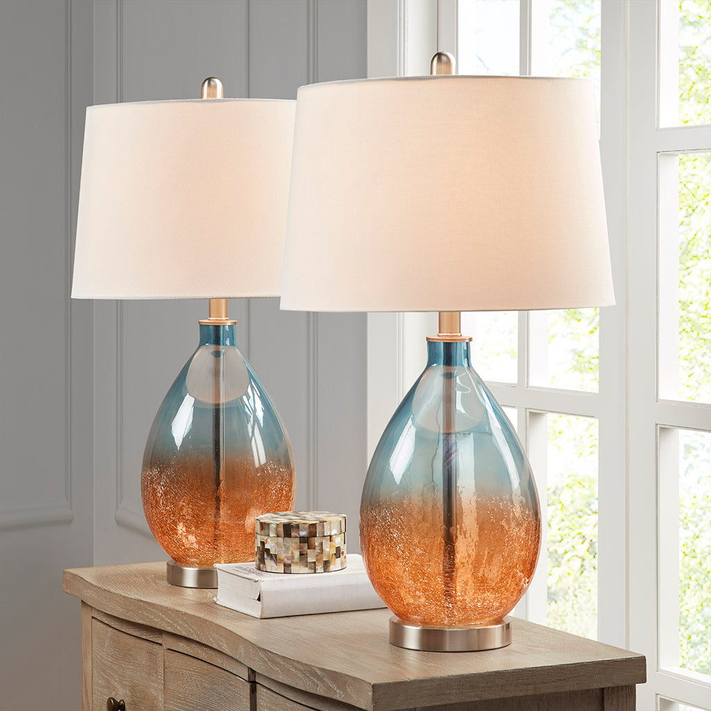 Cortina Ombre Glass Table Lamp, Set of 2