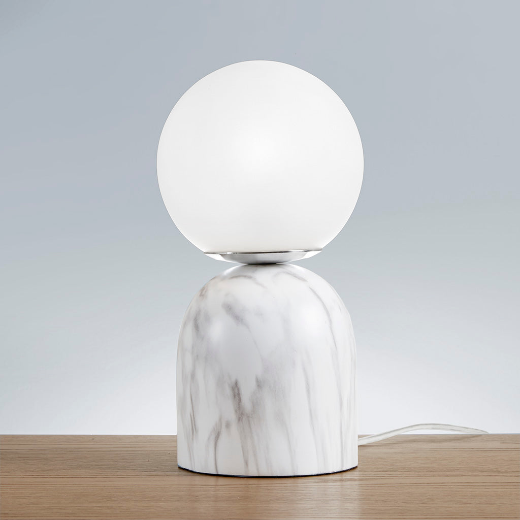 Frosted Glass Globe Resin Table Lamp