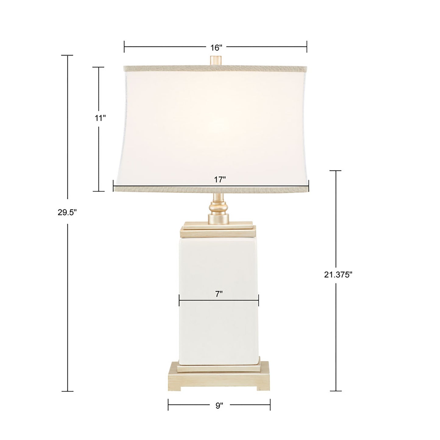 Rectangular Ceramic Table Lamp