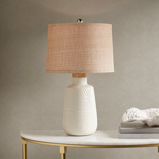 Boho Textured Ceramic Table Lamp