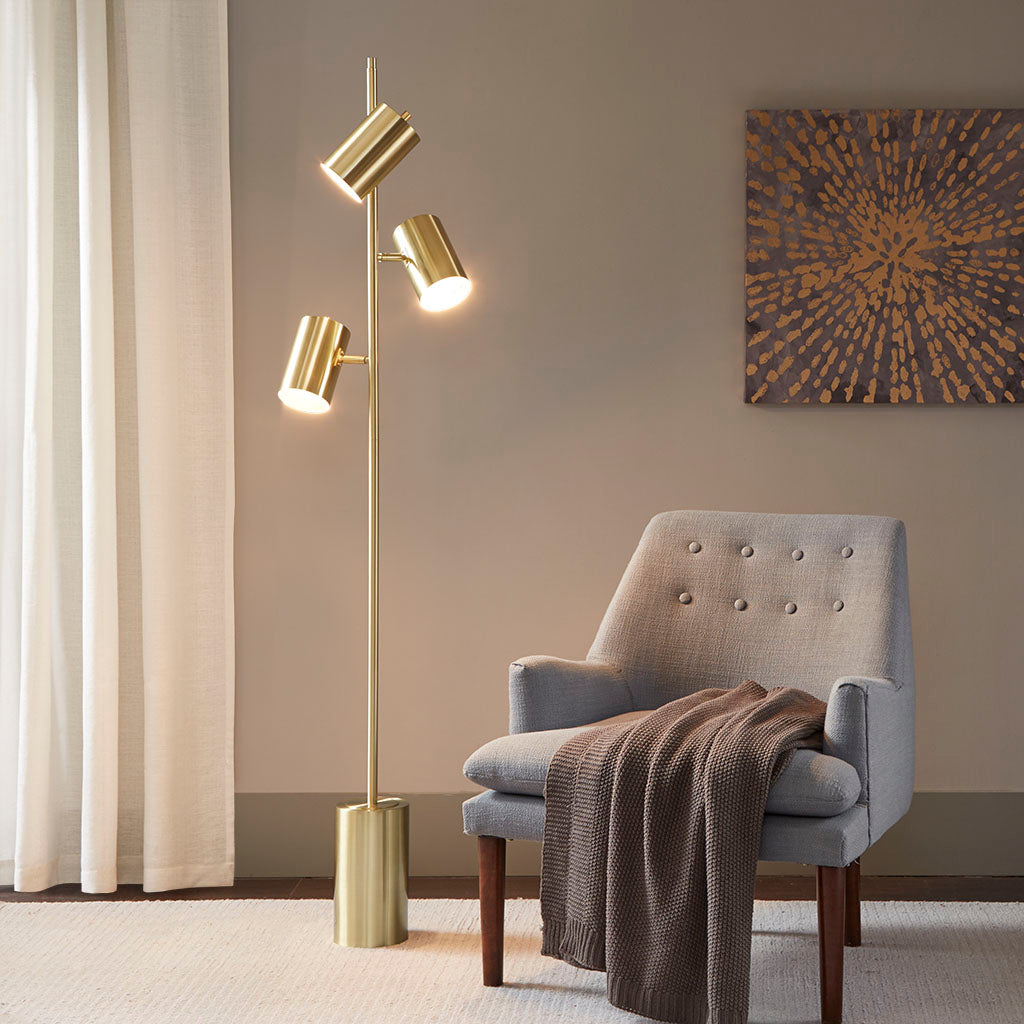 3-Light Metal Floor Lamp