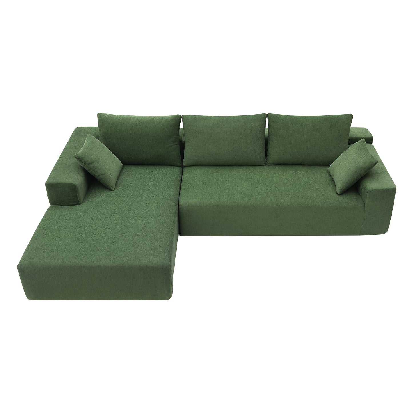 109*68" Modular Sectional Living Room Sofa Set, Modern Minimalist Style Couch, Upholstered Sleeper Sofa for Living Room, Bedroom, Salon, 2 PC Free Combination, L-Shape, Green