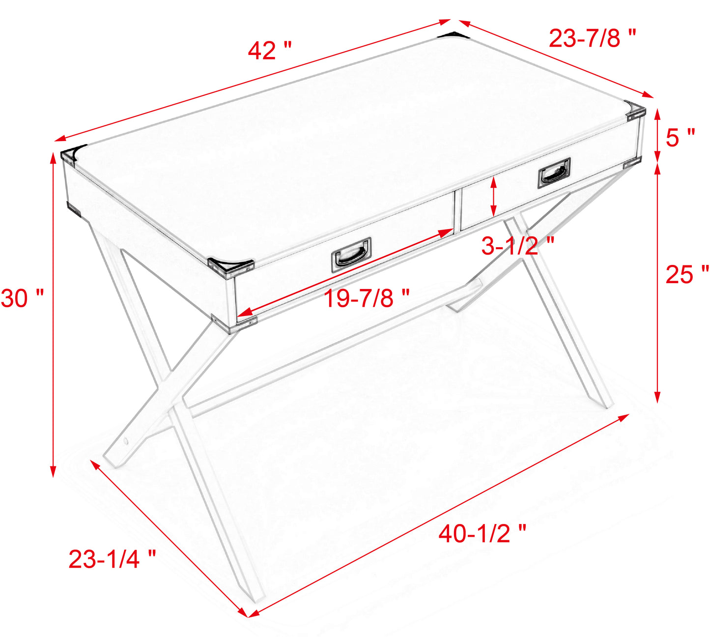 （缺货）Computer Desk with Storage, Solid Wood Desk with Drawers, Modern Study Table for Home Office,Small Writing